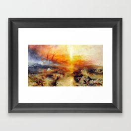 J. M. W. Turner "Slavers Throwing overboard the Dead and Dying, Typhon coming on - The slave ship" Framed Art Print