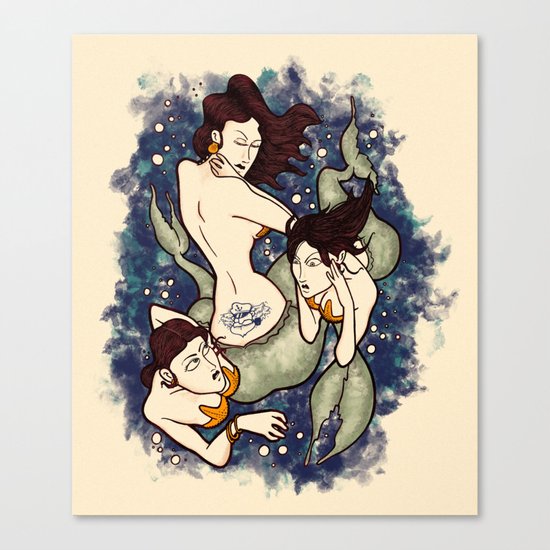 Mermaid Tattoo Canvas Print