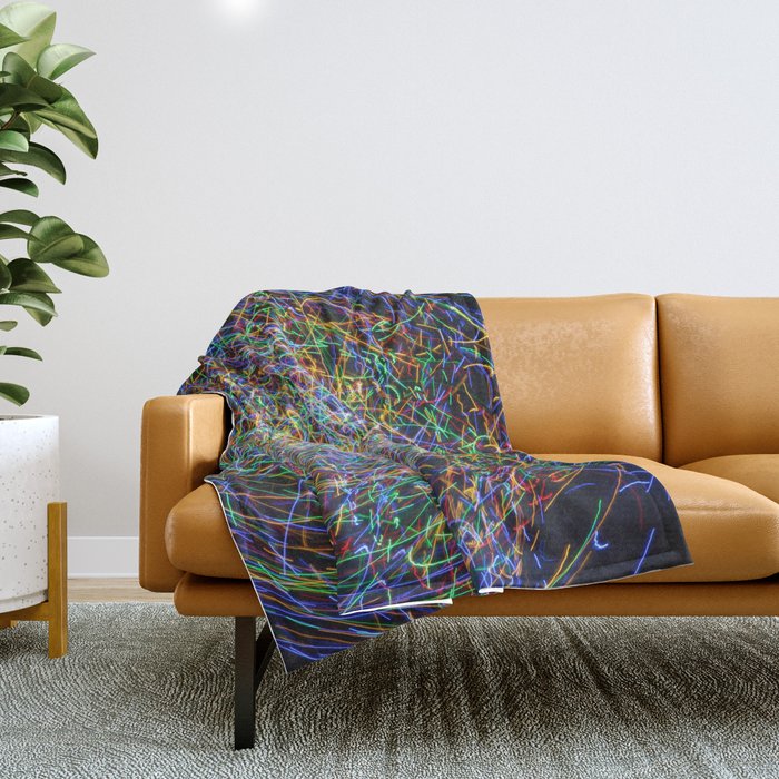 Ball of String Light painting Throw Blanket