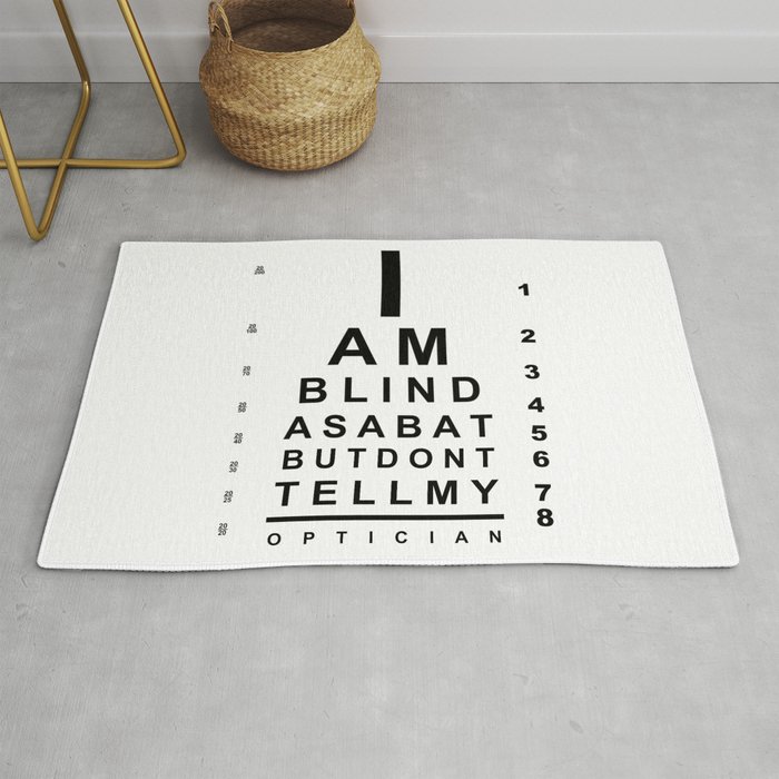i am blind as a bat eye chart Rug