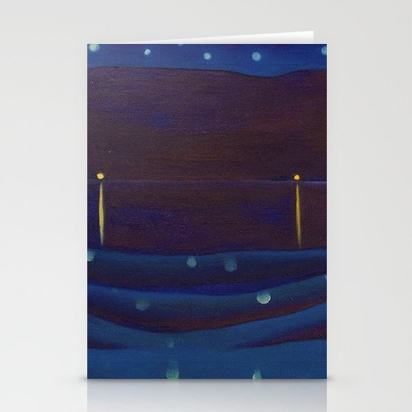 Starlight Night, Lake George, New York landscape painting by Georgia O'Keeffe Stationery Cards