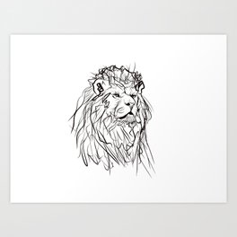 lion sketch Art Print
