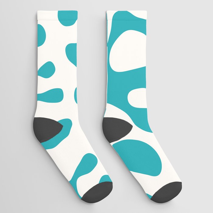 White Matisse cut outs seaweed pattern 16 Socks