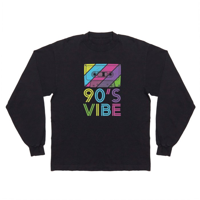 90's Vibe Retro Cassette Tape Music Long Sleeve T Shirt