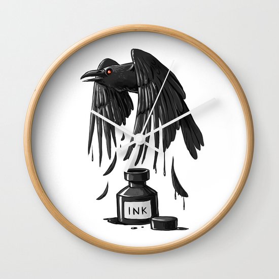 Ink Raven Wall Clock