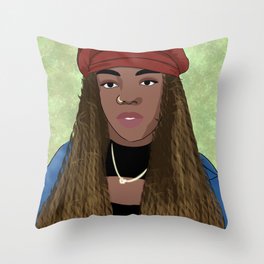 Red Head Wrap Throw Pillow