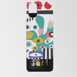 Abstract modern eyes illustration. Contemporary minimal poster art Android Card Case
