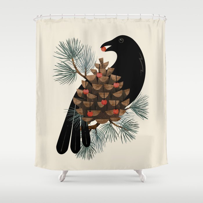 Bird & Berries Shower Curtain