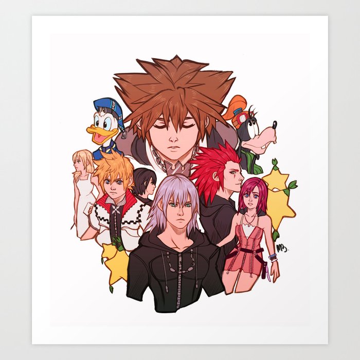 kingdom hearts sora and kairi and roxas and namine drawing