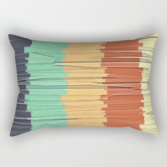 Shreds of Color Rectangular Pillow