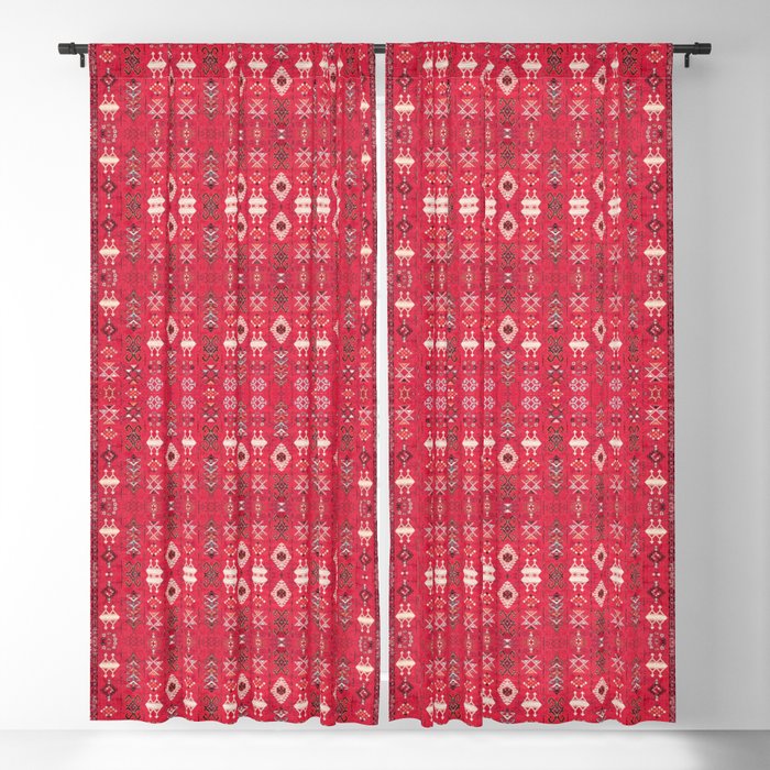 N227 - Pink Heritage Oriental Eclectic Traditional Moroccan Style Blackout Curtain