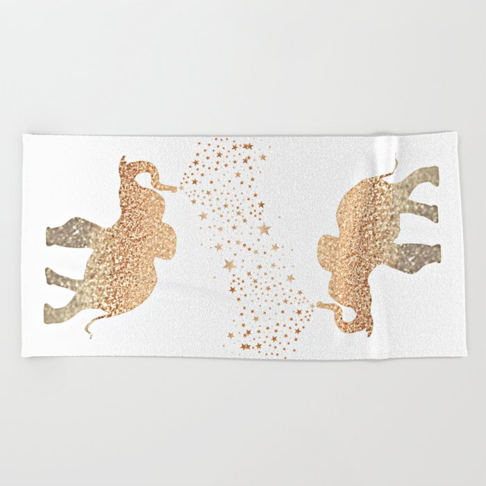 GOLD ELEPHANT Beach Towel