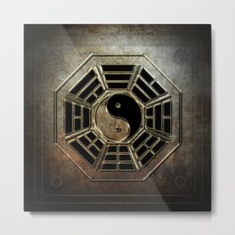 Yin Yang Bagua Metal Print | Asia, Religion, Bagua, Digital, Energies, Fengshui, Symbol, Golden, Graphicdesign, Zen 