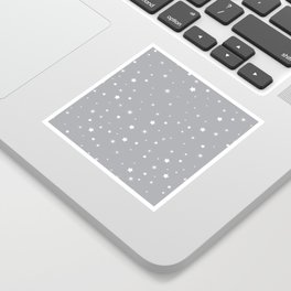 Christmas star pattern in silver and white. Minimalistic Christmas pattern. Silent night pattern. Sticker