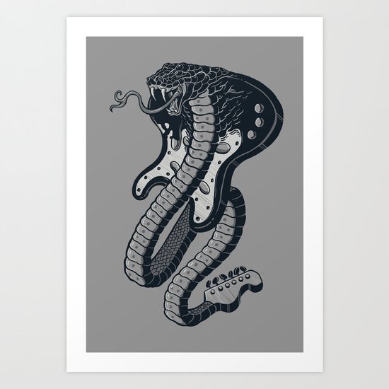 Snakeuitar Art Print