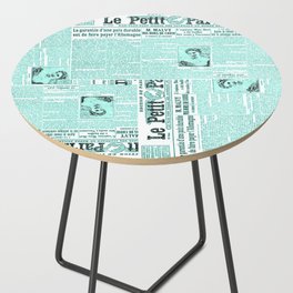 French Newspaper Monogram Side Table