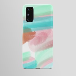 Artistic Teal Turquoise Pink Watercolor Brushstrokes Android Case