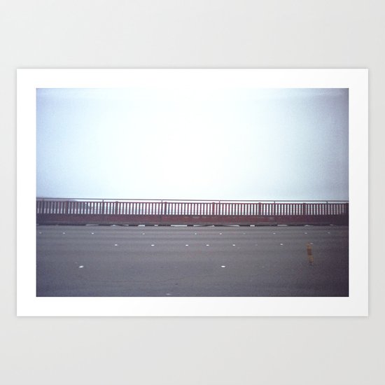 Foggy Bridge Art Print