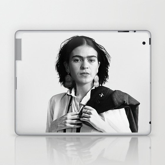 Frida Kahlo Wearing White Shirt Laptop & iPad Skin