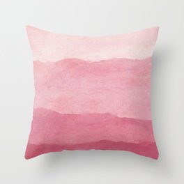 Ombre Waves in Pink Throw Pillow