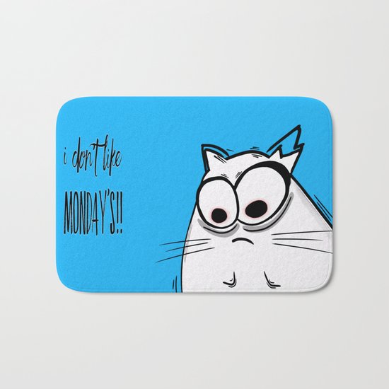 Noodles the Cat doesn't like Mondays Bath Mat