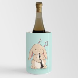 Cute Bunny Playing Clarinet Wine Chiller