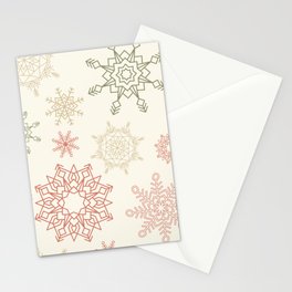 Christmas Pattern Handdrawn Colorful Snowflake Stationery Card