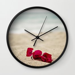 Beach Flowers Wall Clock