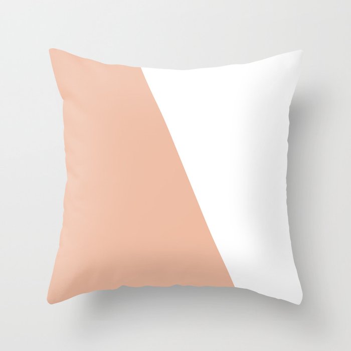 Geometric Ballet Slipper Pink + White Throw Pillow