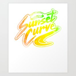 Sunset Curve hotdog logo - Gift Idea for Julie and The Phantoms Lovers Art Print | Sunsetcurve3, Graphicdesign, Sunsetcurvemasks, Sunsetcurvemask, Sunsetcurvegift, Sunsetcurve1, Sunsetcurve, Sunsetcurveband, Sunsetcurve2 