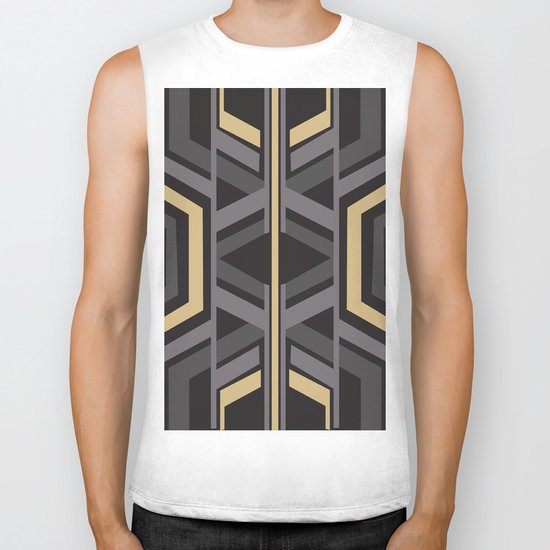 Art Deco Traveller In Grey Biker Tank