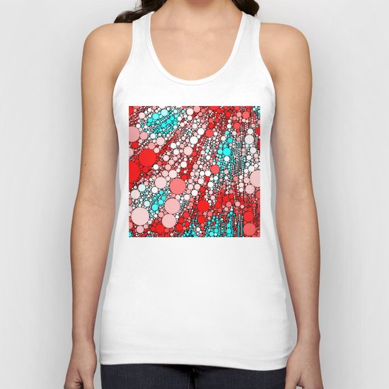 Bubble shower,red,aqua Unisex Tank Top