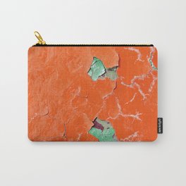 Texture background of bright orange peeling paint on the old rough surface  Carry-All Pouch