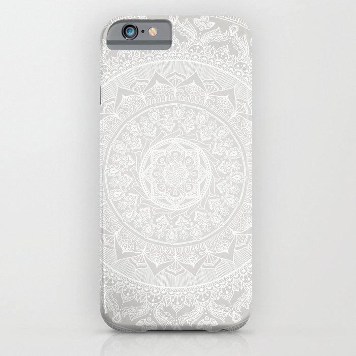 mandala soft gray iphone case