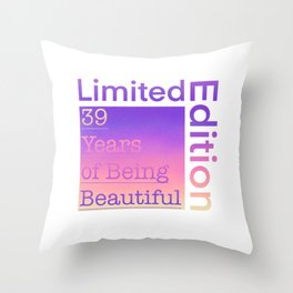 39 Year Old Gift Gradient Limited Edition 39th Retro Birthday Throw Pillow