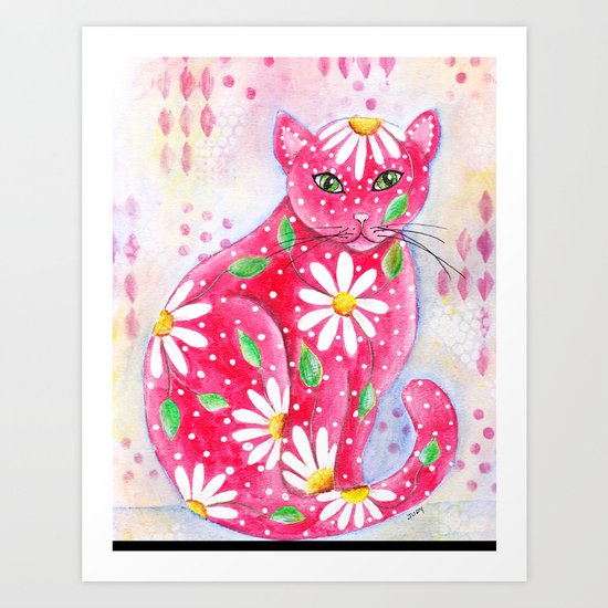 Red Cat Art Print