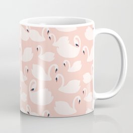 Blush Pink Swans Coffee Mug | Elegant, Abstract, Pink, Rose, Swan, Simple, Blush, Romantic, Patterned, Woodland 
