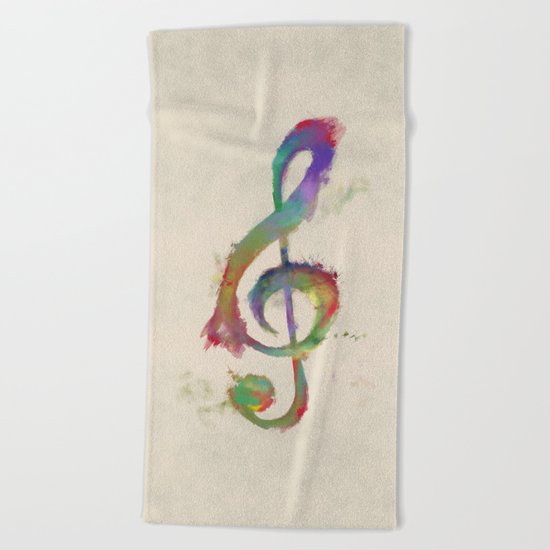 Treble Clef Beach Towel