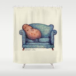 Couch Potato Pun Shower Curtain
