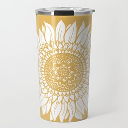 Yellow Sunflower Drawing Travel Mug