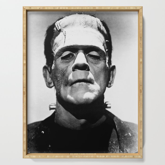 Frankenstein 1933 classic icon image, flawless, timeless horror movie classic Serving Tray