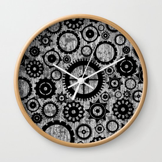 Grunge Cogs. Wall Clock