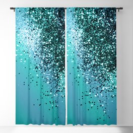 Aqua Blue OCEAN Glitter #1 (Faux Glitter) #shiny #decor #art #society6 Blackout Curtain
