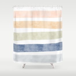Rainbow Watercolor Stripes Shower Curtain | Showercurtain, Rainbow, Digital, Watercolor, Painting, Bedandbath, Stripes, Bath, Duvet, Bed 