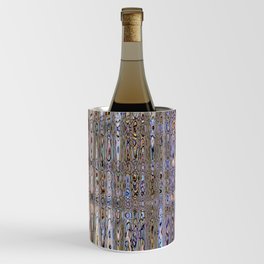 Light Zigzag Abstract In White And Blue Wine Chiller
