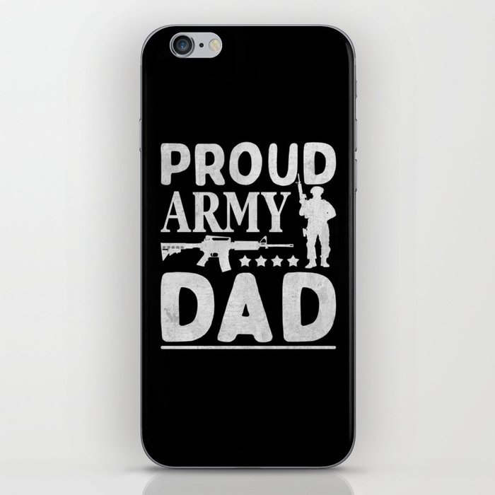 Proud army dad retro Fathers day gift for soldier iPhone Skin