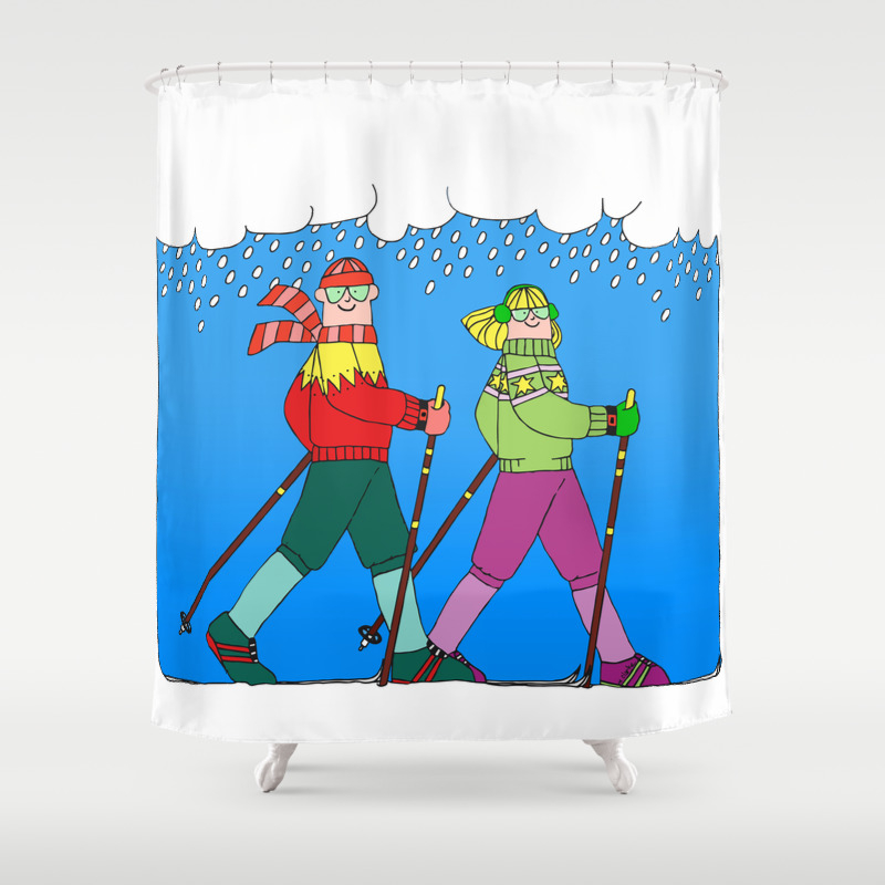 X Country Ski Shower Curtain By 2cute Society6