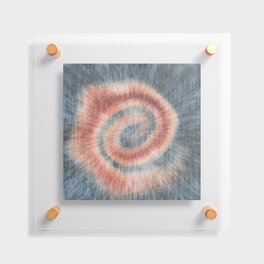 Terracotta Blue Tie Dye Abstract Floating Acrylic Print