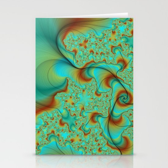 Teal and Rust Stationery Cards