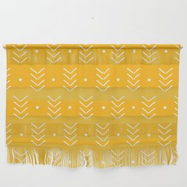 Arrow Lines Geometric Pattern 14 in botanical yellow Wall Hanging